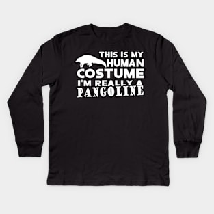 human costume pangolin pangolin fans Kids Long Sleeve T-Shirt